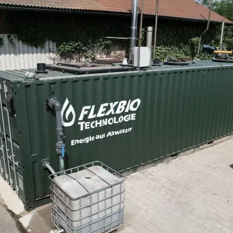 Kombinierte FlexBio Anaerob-Aerob-MBR-Anlage zur vollständigen Abwasseraufbereitung bei einem kleinen Schlachthof.