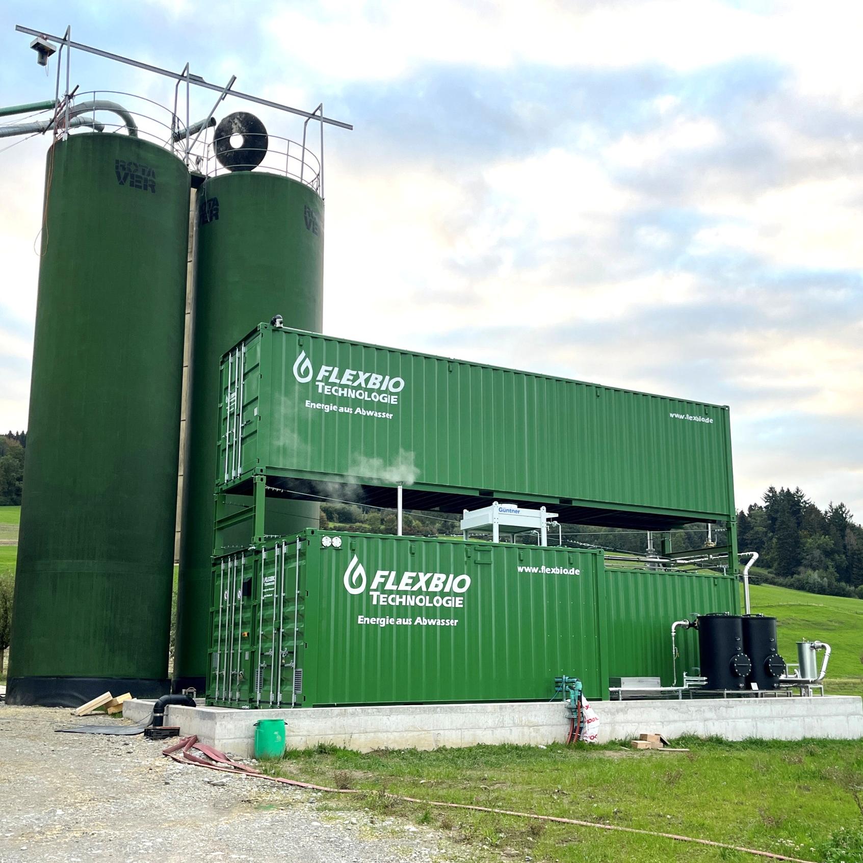 Kompakte Container Biogasanlage, modular und effizient - FlexBio