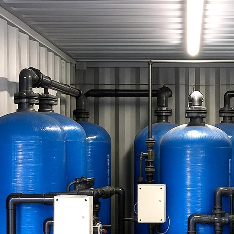 Activated carbon filter system for adsorption of organic compounds including pesticides, pharmaceutical residues, dyes, and odours in industrial water and wastewater treatment.