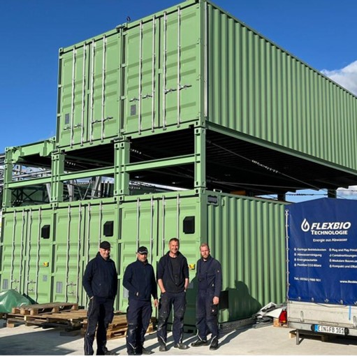 Industrielle Biogasanlage, Abwasserbehandlung, Containeranlage